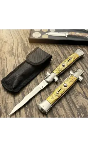 Knivox Akc Criss Ejderha Desenli İtalyan Stiletto
