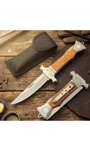 Knivox KA-123-C Ahşap Kabze Baba Kamp Çakısı