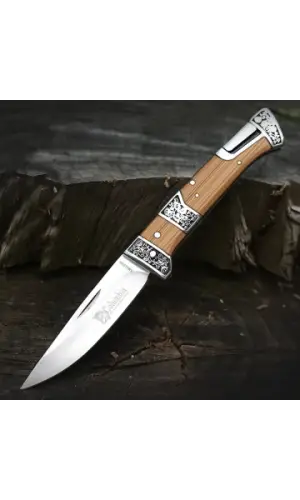 Knivox MB3936-C Ahşap Kabze Manuel Kamp Çakısı