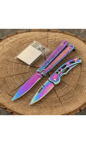 Knivox Mini Ejdeha Motifli Ve Mini Çakı Hediyeli Kelebek Seti