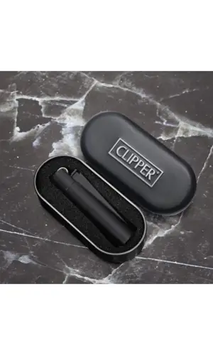 AlsepeteAvm Kutulu Metal Clipper Matt Black Siyah Çakmak