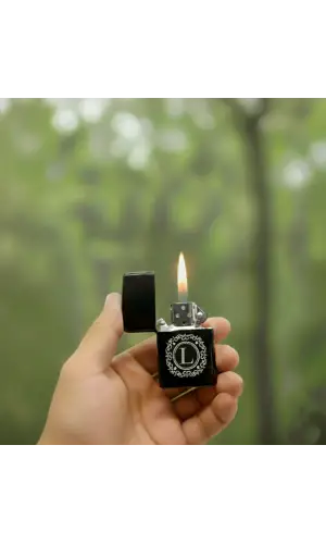 L Harfli Kişiye Özel Harf Baskılı Benzinli Çakmak