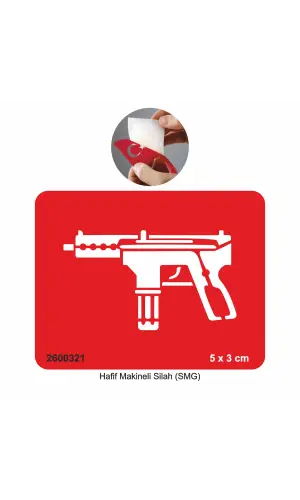 Makineli Tüfek Silah  Tattoo Geçici Dövme Şablonları Kına Kalıpları