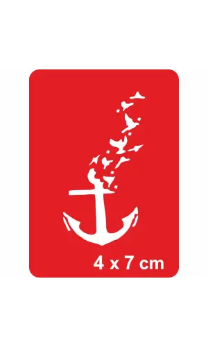 Martılar ve Deniz Çapa  Tattoo Geçici Dövme Şablonları Kına Kalıpları