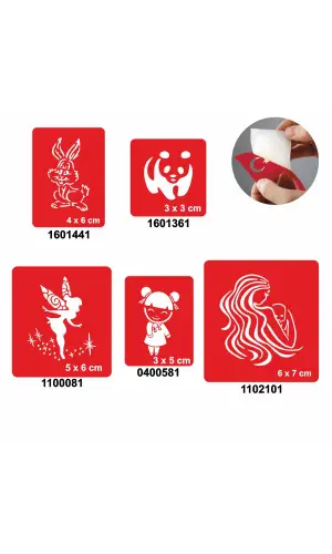 Melek Ve Hayvan Modelleri 5li Set Geçici Dövme Kına Şablonu