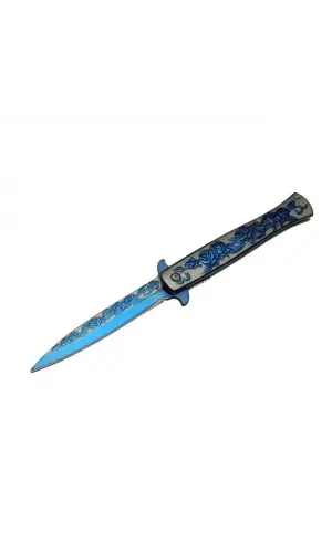 Metal Güllü Çakı Blue HC012 BL 22,5 CM