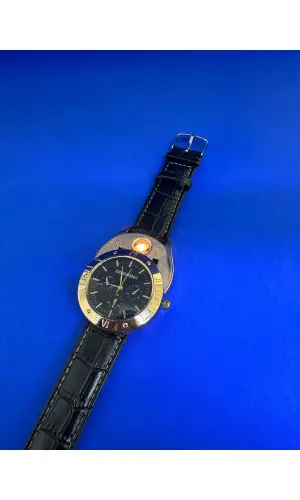 AlsepeteAvm Metal Kol Saati Usb Şarjlı Çakmak Hem Saat Hem Çakmak