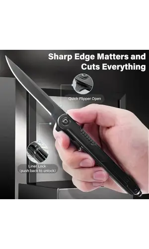 Metal Siyah AlsepeteAvm A10 Auto Kamp Çakısı