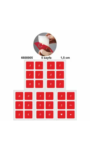 Mini Taçlı Harf  Dövme Şablonu Seti