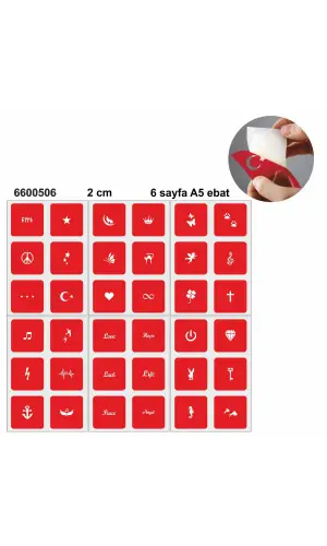 Minik Desenler 36 Adet Minimal set Geçici Dövme Şablonu