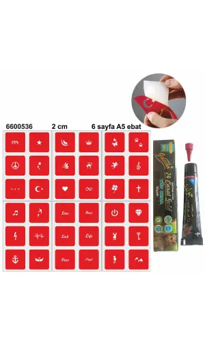 Minimal Desenler Hint Kınası ile Geçici Dövme Yapma Seti