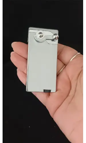 Minimalist İnce Slim Gümüş Renk Yenilikçi Gazlı Jet Alev Çakmak