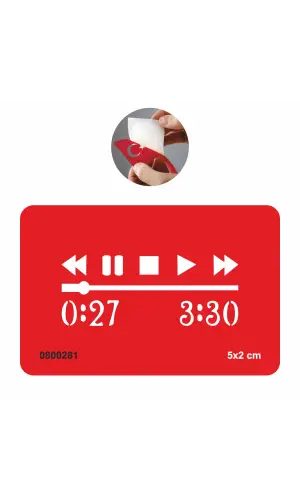 Müzik Play Stop  Tattoo Geçici Dövme Şablonları Kına Kalıpları