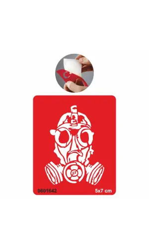 Nükleer Maske Şablonu Geçici Dövme Deseni Tattoo Geçici Dövme Şablonları Kına Kalıpları