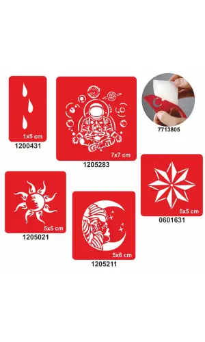 Öte Alemler 5 li Set Geçici Dövme Kına Şablonu
