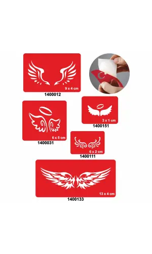 Özgür Kanatlar 5li Set Geçici Dövme Kına Şablonu