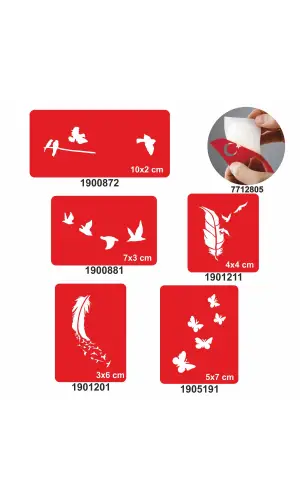 Özgür Kuşlar 5 li Set Geçici Dövme Kına Şablonu