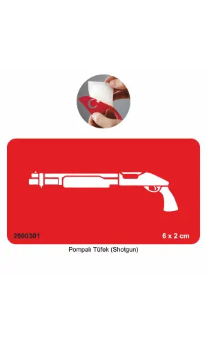 Pompalı Tüfek Silah  Tattoo Geçici Dövme Şablonları Kına Kalıpları