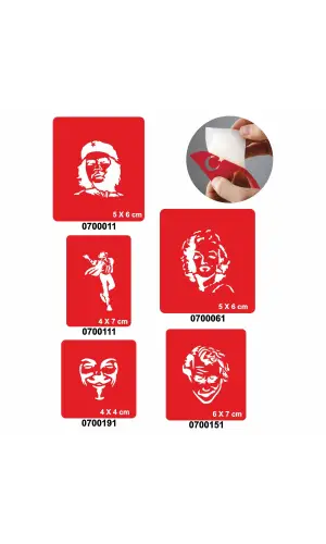Popüler Simalar 5li Set Geçici Dövme Kına Şablonu