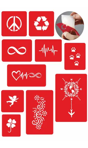 Pusula Nabız Geçici Dövme şablonları 10 Adet Kampanya Ürünü