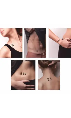 Rakam Dövmesi  1 Adet Rakam Dövme Deseni Tattoo Geçici Dövme Şablonları Kına Kalıpları
