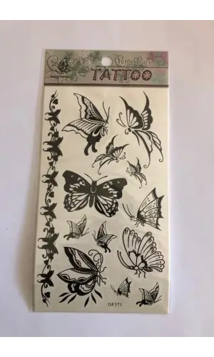 Renksiz Kelebekler Yapıştırma Sticker Dövme Geçici Dövme Temporary Tattoos