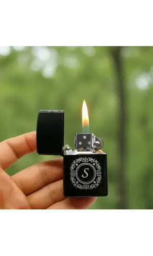 S Harfli Kişiye Özel Harf Baskılı Benzinli Çakmak