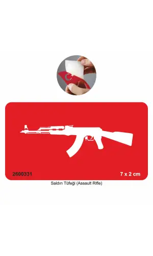 Saldırı Tüfeği Silah  Tattoo Geçici Dövme Şablonları Kına Kalıpları