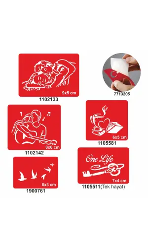 Sarmaş Dolaş Desenler 5 li Set Geçici Dövme Kına Şablonu
