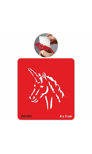 Sihirli Unicorn At Tattoo Geçici Dövme Şablonları Kına Kalıpları
