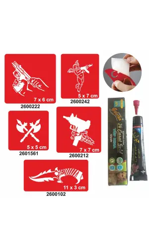 Silah Desenleri Hint Kınası ile Geçici Dövme Yapma Seti