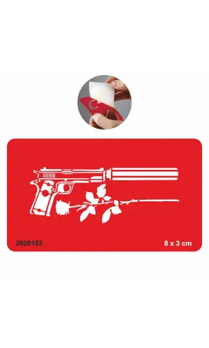 Susturucu Silah ve Gül  Tattoo Geçici Dövme Şablonları Kına Kalıpları