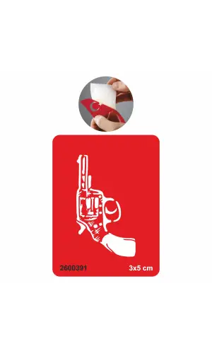 Tabanca Silah  Tattoo Geçici Dövme Şablonları Kına Kalıpları