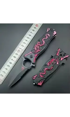 Tac Force Ejderha Motifli PA0210 Auto Kamp Çakısı