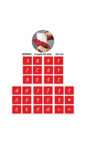 Taçlı Harf Şablon Set Dövme Deseni