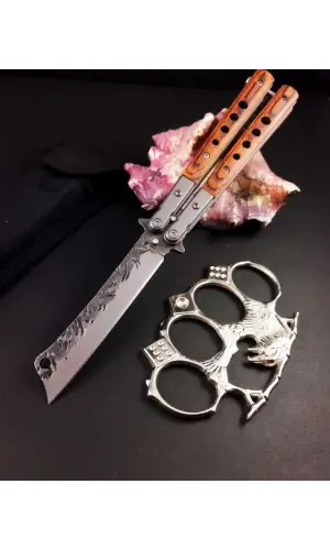 Tanto Ahşap Ustura - Punch Hediyeli Kelebek