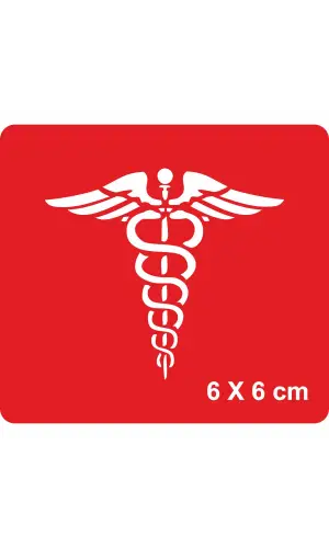 Tıp Sembolü-Caduceus(Kadüse) Tattoo Geçici Dövme Şablonları Kına Kalıpları