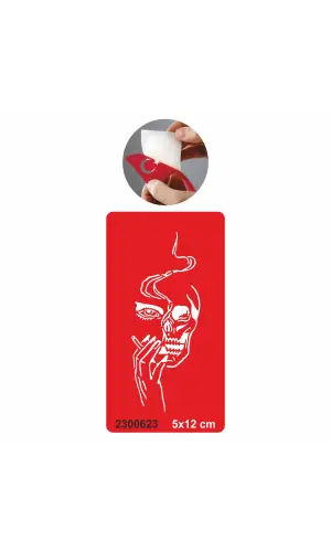 Tiryaki Kuru Kafa Tattoo Geçici Dövme Şablonları Kına Kalıpları