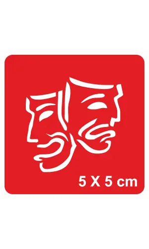 Tragedya ve Komedya Tiyatro Tattoo Geçici Dövme Şablonları Kına Kalıpları