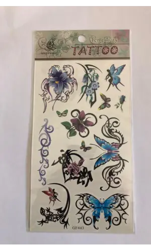Tribal Kelebekler Yapıştırma Sticker Dövme Geçici Dövme Temporary Tattoos