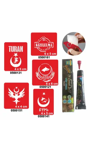 Türkçülük Sembolleri  Hint Kınası ile Geçici Dövme Yapma Seti