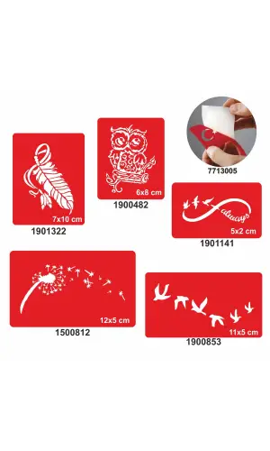 Tüy Gibi Hafif 5 li Set Geçici Dövme Kına Şablonu