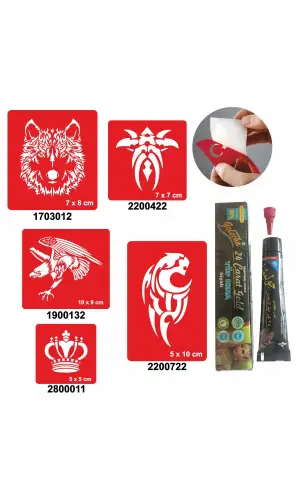 Vahşi Tribal Desenleri Hint Kınası ile Geçici Dövme Yapma Seti