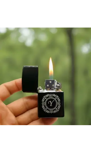 Y Harfli Kişiye Özel Harf Baskılı Benzinli Çakmak