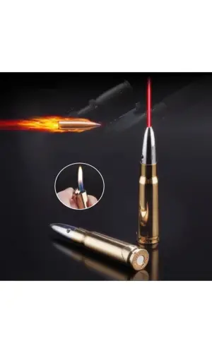 AlsepeteAvm Yeni Altın Ucu Lazer Kızılötesi Alev Mermi Çakmak Yaratıcı Askeri Model