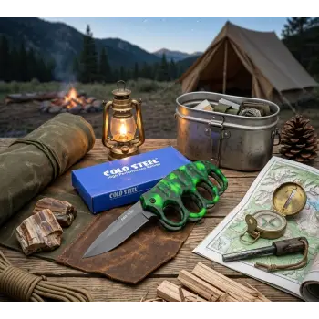 Knivox Cold Steel Kuru Kafa Desenli Auto Kamp Çakısı