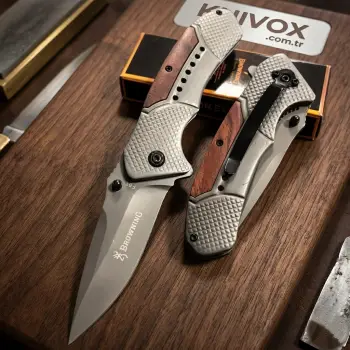 Knivox Browning F81 Çelik Desenli Kamp Çakısı
