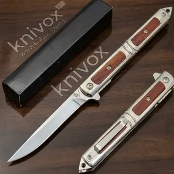 Knivox M390 Ahşap Çelik Kamp Çakısı