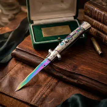 Knivox Akc Desenli Yılan Ağızlı Gökkuşağı İtalyan Stiletto