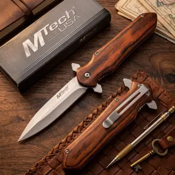 Knivox Mtech 4-11 Ahşap Kabze Auto Kamp Çakısı